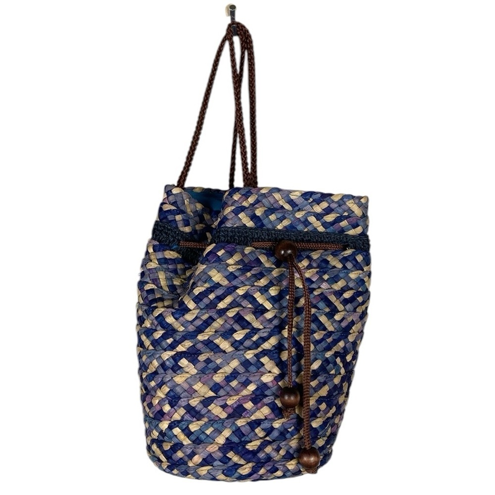 Blue and Purple cornhusk bucket backpack